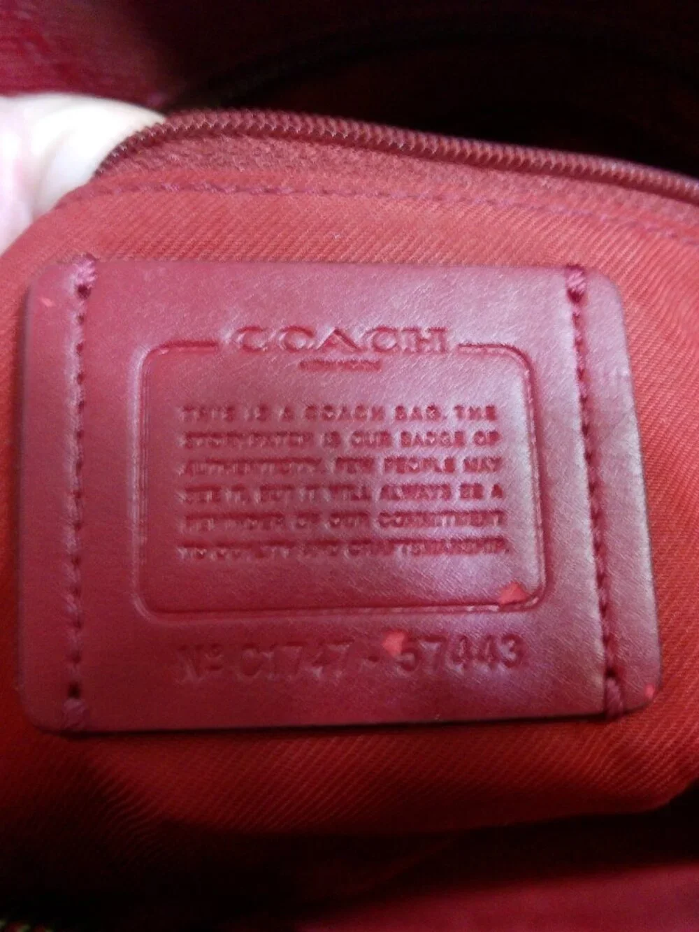 Coach Turnlock Zip  TOTE BAG Red Crossgrain Leather